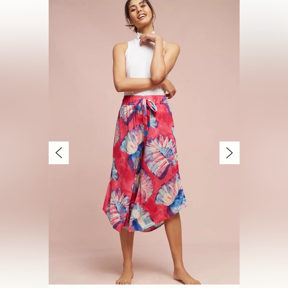 NWT Anthropologie Lilka Josie floral rayon pants size medium